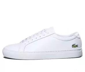 lacoste straightset baskets cuir blanc